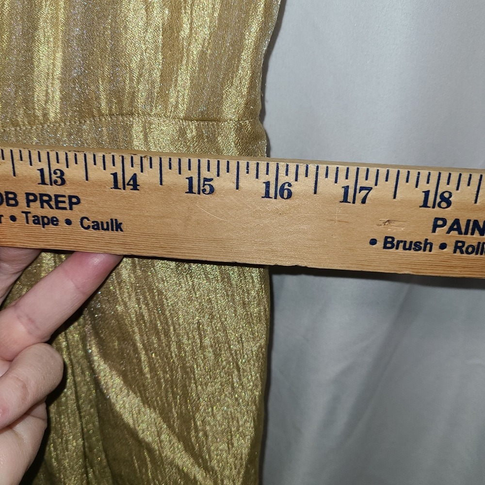 Context Dress & Overcoat 1960s Inspired Metallic Gold Size 8 Empire Waist - Picture 7 of 14